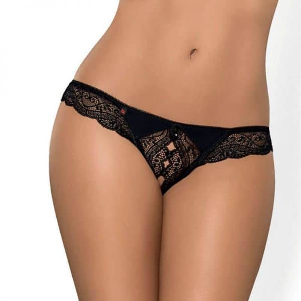 OBSESSIVE MIAMOR CROTCHLESS THONG L/XL - OBSESSIVE PANTIES / TANGAS