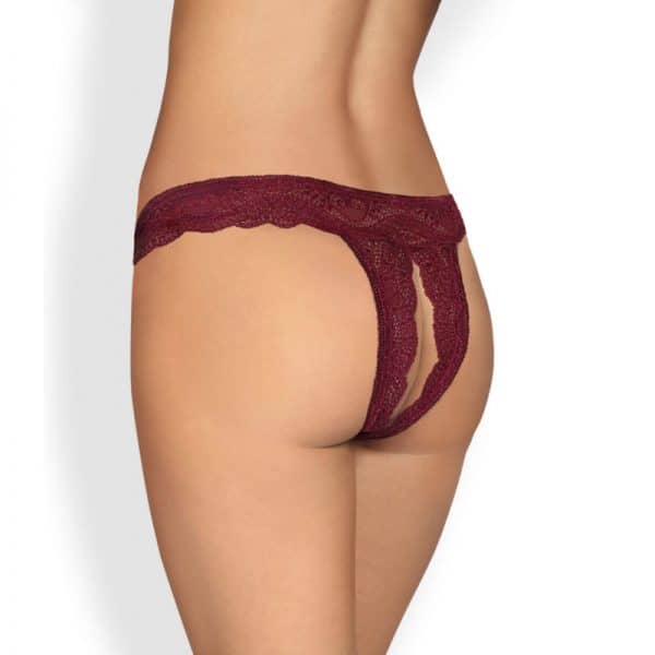 OBSESSIVE - MIAMOR CROTHLESS THONG RUBY L/XL - OBSESSIVE PANTIES / TANGAS
